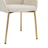 Luxury Polyester Round Back Dining Chairs, (Set of 2)