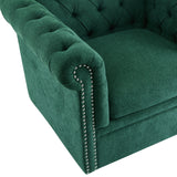Chesterfield Swivel Club Chair Tufted Faux Leather with Nailhead Trim