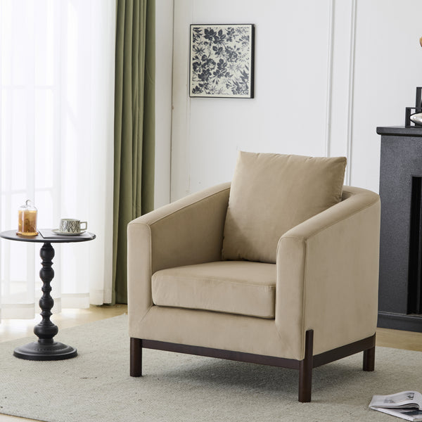 Luxury Modern Velvet Barrel Club Chair Single Sofa
