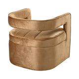 Contemporary Curved Armchair with Waist Pillow