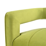 Contemporary Curved Armchair with Waist Pillow