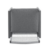 Set of 2 Modern Outdoor Rope Weave Dining Chairs with Aluminum Frame