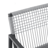 Set of 2 Modern Outdoor Rope Weave Dining Chairs with Aluminum Frame