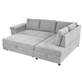 3-Seater Convertible Sofa Bed with One-Click Mechanism & Storage Compartment