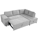 3-Seater Convertible Sofa Bed with One-Click Mechanism & Storage Compartment