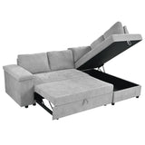 3-Seater Convertible Sofa Bed with One-Click Mechanism & Storage Compartment