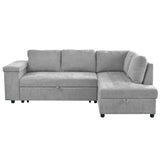 3-Seater Convertible Sofa Bed with One-Click Mechanism & Storage Compartment