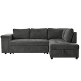 3-Seater Convertible Sofa Bed with One-Click Mechanism & Storage Compartment