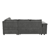 3-Seater Convertible Sofa Bed with One-Click Mechanism & Storage Compartment