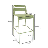 Elowen Outdoor Patio Bar Stools, Iron, Set of 2