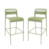 Elowen Outdoor Patio Bar Stools, Iron, Set of 2