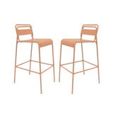 Elowen Outdoor Patio Bar Stools, Iron, Set of 2