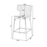 Set of 2 Modern Counter Stools PU Leather Bar Chairs