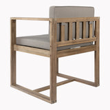 Modern Outdoor Patio Acacia Wood Dining Chairs with Cushions, Set of 2