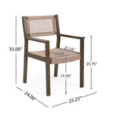 5Pcs Outdoor Patio Dining Set, Rope Weave Chairs & Metal Frame Table