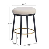 Set of 2 Modern Upholstered Counter Stools – 24.75" Seat Height