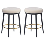 Set of 2 Modern Upholstered Counter Stools – 24.75" Seat Height