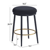 Set of 2 Modern Upholstered Counter Stools – 24.75" Seat Height