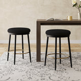 Set of 2 Modern Upholstered Counter Stools – 24.75" Seat Height