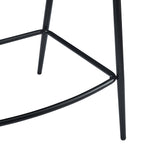 Set of 2 Modern PU Leather Counter Stools – Brown Upholstery