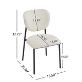 Modern Beige Upholstered Dining Chairs (Set of 2)