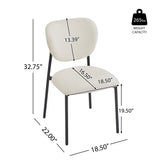 Modern Beige Upholstered Dining Chairs (Set of 2)