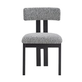 Set of 2 Modern Upholstered Dining Chairs Fabric with Sturdy Iron Frame