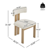 Set of 2 Modern Upholstered Dining Chairs Fabric with Sturdy Iron Frame