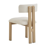 Set of 2 Modern Upholstered Dining Chairs Fabric with Sturdy Iron Frame