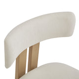 Set of 2 Modern Upholstered Dining Chairs Fabric with Sturdy Iron Frame