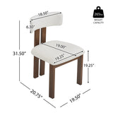 Set of 2 Modern Upholstered Dining Chairs Fabric with Sturdy Iron Frame