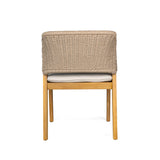 Modern Outdoor Rope Weave Dining Chairs with Cushion, Set of 2