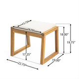 Modern Outdoor Patio Dining Stool Bench with Cushions, Set of 2