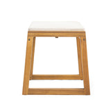 Modern Outdoor Patio Dining Stool Bench with Cushions, Set of 2
