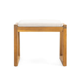Modern Outdoor Patio Dining Stool Bench with Cushions, Set of 2