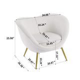 Modern Velvet Accent Chair with Gold Legs