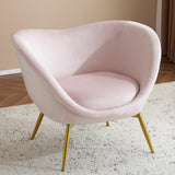 Modern Velvet Accent Chair with Gold Legs