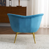 Modern Velvet Accent Chair with Gold Legs