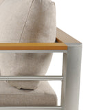 Steava Aluminum Outdoor Patio Club Chair with Beige Cushions