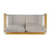 Jorsans Aluminum Outdoor Patio Loveseat with Beige Cushions