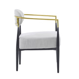 Mid-Century Fabric Dining Chair with Tapered Legs & Pocket Spring Seat