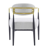 Mid-Century Fabric Dining Chair with Tapered Legs & Pocket Spring Seat
