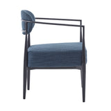 Mid-Century Fabric Dining Chair with Tapered Legs & Pocket Spring Seat