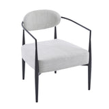 Mid-Century Fabric Dining Chair with Tapered Legs & Pocket Spring Seat