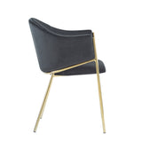 Velvet Dining Chairs with Gold Metal Frame, Set of 2