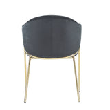 Velvet Dining Chairs with Gold Metal Frame, Set of 2