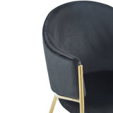 Velvet Dining Chairs with Gold Metal Frame, Set of 2