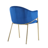 Velvet Dining Chairs with Gold Metal Frame, Set of 2