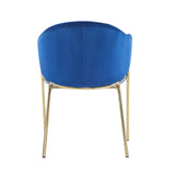 Velvet Dining Chairs with Gold Metal Frame, Set of 2