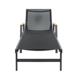 Halload Outdoor Modern Gray Mesh Chaise Lounge